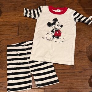 Disney Mickey Mouse Short Sleeve Pajama Set - White, Black & Red